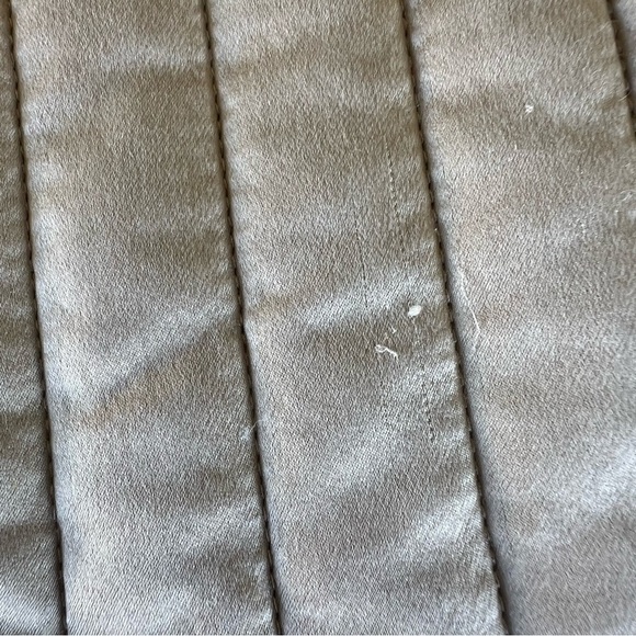 Ann Gish Silk Charmeuse Jumbo Pillow Sham Set Champagne Channel Quilt 29x35 FLAW - Picture 10 of 13